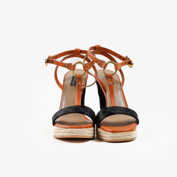 Marc Jacobs Brown & Black Strappy Heels - Picture 2 of 12